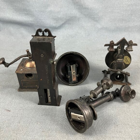 Lot of 5 VTG Miniature Grandfather Clock Phone  Die Cast Metal Pencil Sharpeners - Picture 7 of 7